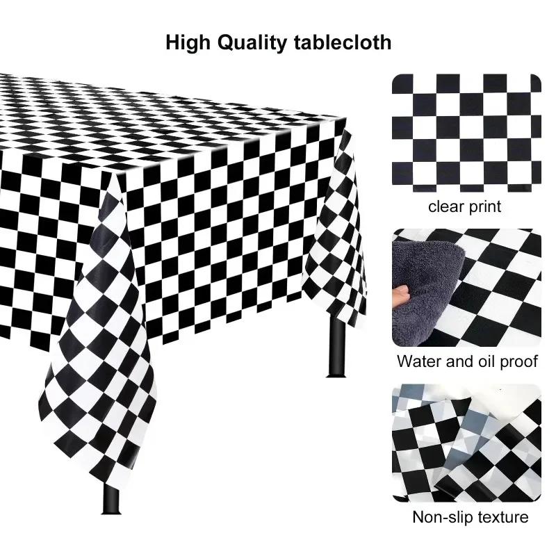 1/3pcs Checkerboard Tablecloth Disposable Rectangular Tablecloth Picnic Mat Party