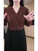 Spring Korean Plush Loose Plus Size Influencer Dress for Middle-Aged Women