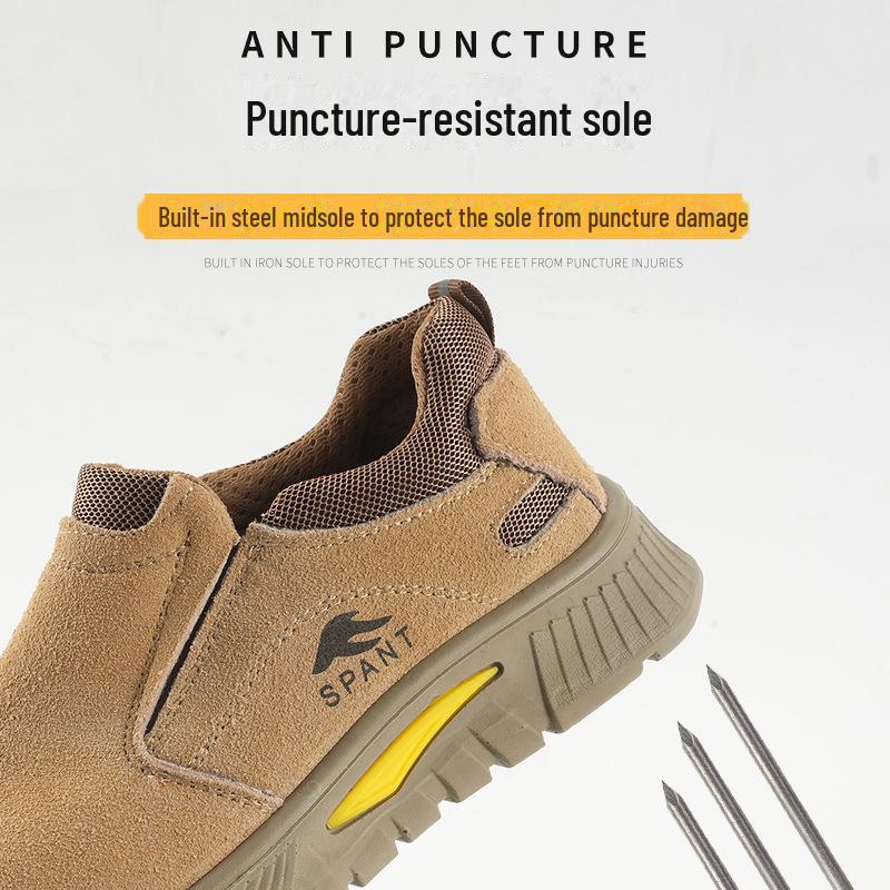 "Anti-Smash Puncture-Resistant Non-Slip Cowhide Safety Shoes for Welders"