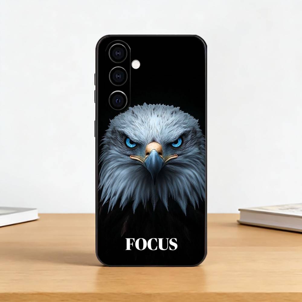 Eagle Cool A-Animal Phone Case For Samsung Galaxy A73,A72,A71,A70,A53,A52,A51,Others Soft Black Cover