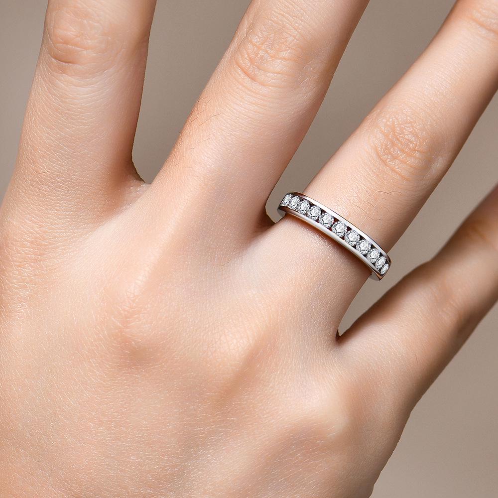 Korean Style Full Diamond Couple Ring with Ruby & Blue Sapphire In 925 Sterling Silver