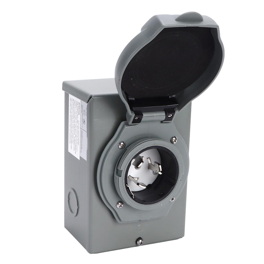 50A Generator Power Inlet Box 12500W 125/250V Weatherproof NEMA 3R Generators Plug for Outdoor Use