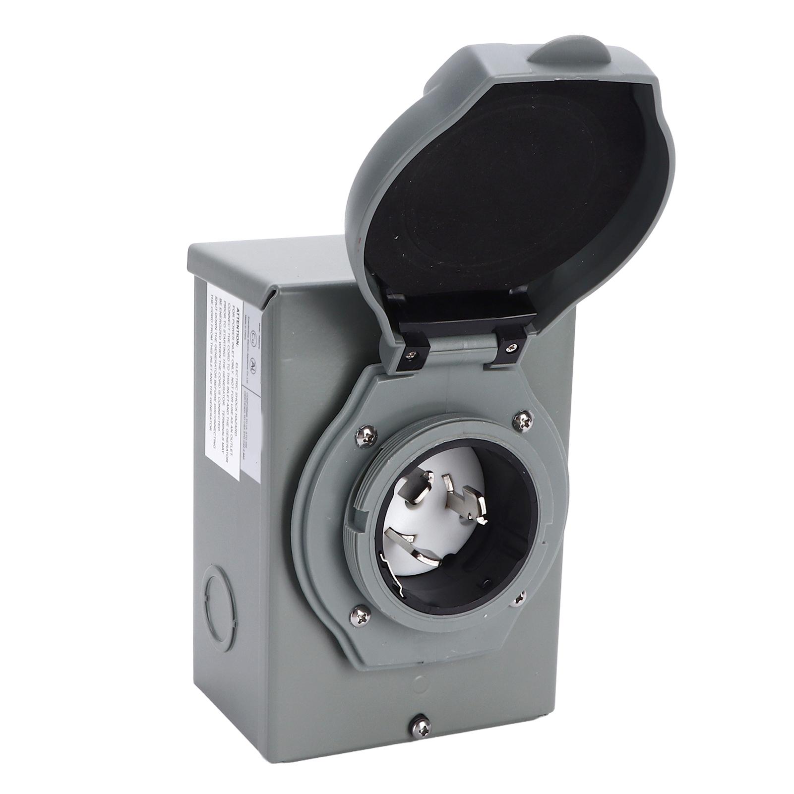 

50A Generator Power Inlet Box 12500W 125/250V Weatherproof NEMA 3R Generators Plug for Outdoor Use