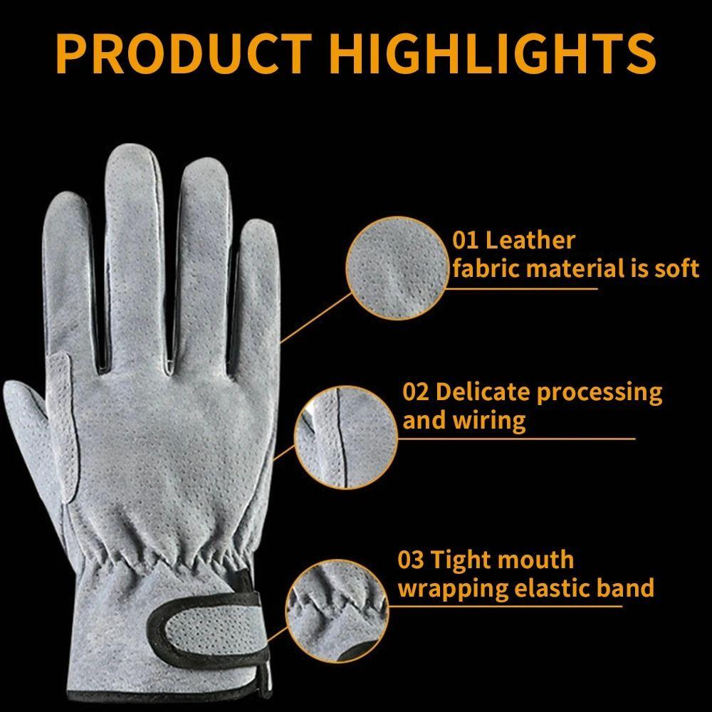 Wear-resistant Leather  Work Gloves Safety Labor Protection  Gloves Portable Welding Gloves  Welder
