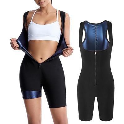 Women's Sweat-Enhancing Fitness Bodysuit and Shaping Vest