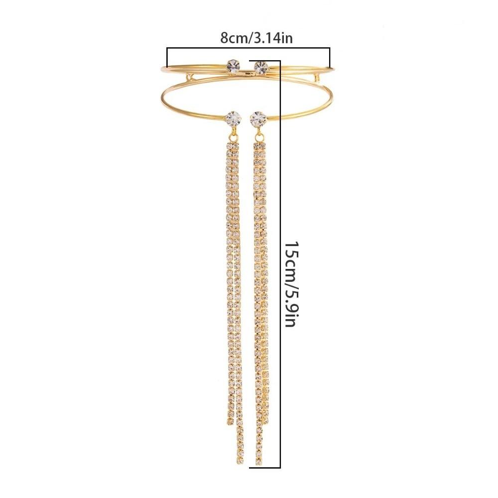 Rhinestone Crystal Armband Tassel Fringe Armlet Adjust Bracelet Upper Arm Cuff  Party