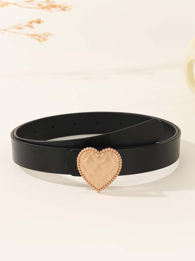 Heart-Shaped Women's Fashion Black Waist Belt for Jeans
