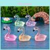 Entzückende Harz-Flamingo-Figur Leuchtet im Dunkeln Miniatur-Aquarium-Dekoration