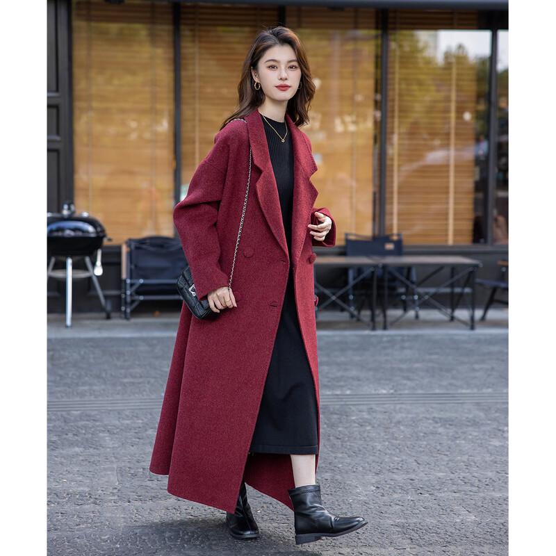MOKANA Women's Elegant Long Wool Blend Coat