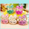 Adorable Rhinestone Rabbit Car Keychain Cute Creative Metal Keyring Gift For Women