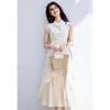 VICTORIA&VERA New Chinese Embroidered Faux Two-Piece Midi Dress