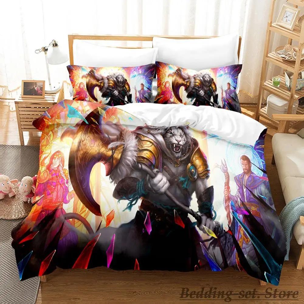 New M-Magic The Gathering Bedding Set Cartoon Anime Three-piece Set Adult Kid Bedroom Duvetcover Sets 3D Kawaii Twin Set