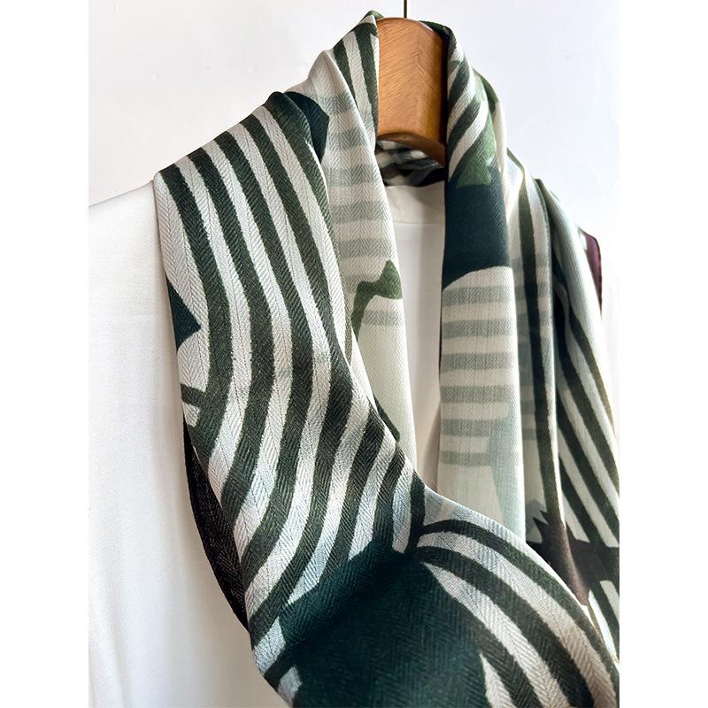 Lines Spring and Autumn Summer New Fashionable Strip Scarf with Shirt Suit Professional Scarf Multifunctional Headband Kitten Women