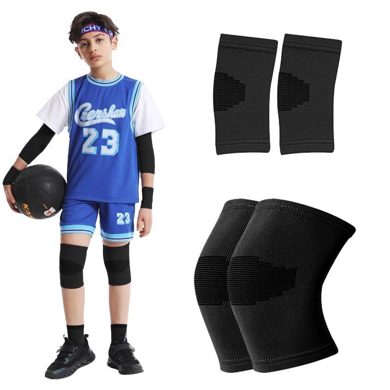 2Pcs Elbow And Knee Sleeves Kids, Toddler Knee Braces Elbow Braces Volleyball, Tennis Elbow Compression Sleeve for Volleyball