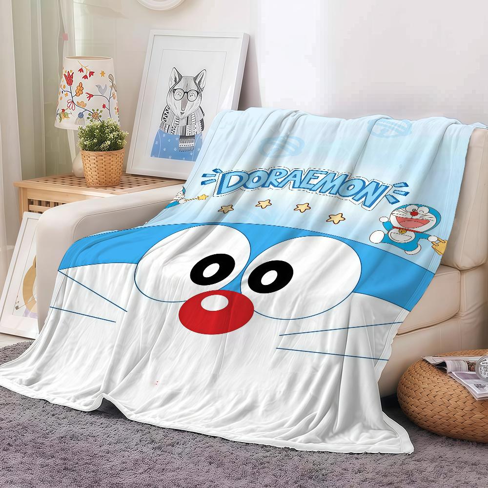 Cute Cartoon Anime D-Doraemon Blanket Warm And Soft Suitable For Bedroom Living Room Sofa Bed Office Travel Camping
