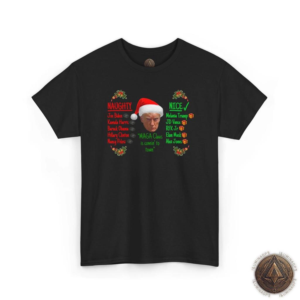 Trump Christmas T shirt, Naughty Nice List Tee, MAGA Holiday Shirt