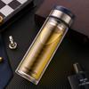 Fuguang Double-Layer Glass Water Bottle with Lid and Filter