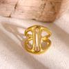 Broad Surface Rings For Women Open Gold Color Stainless Steel Ring New Geometric Butterfly Sun Anillos Party Best Jewelry Gift