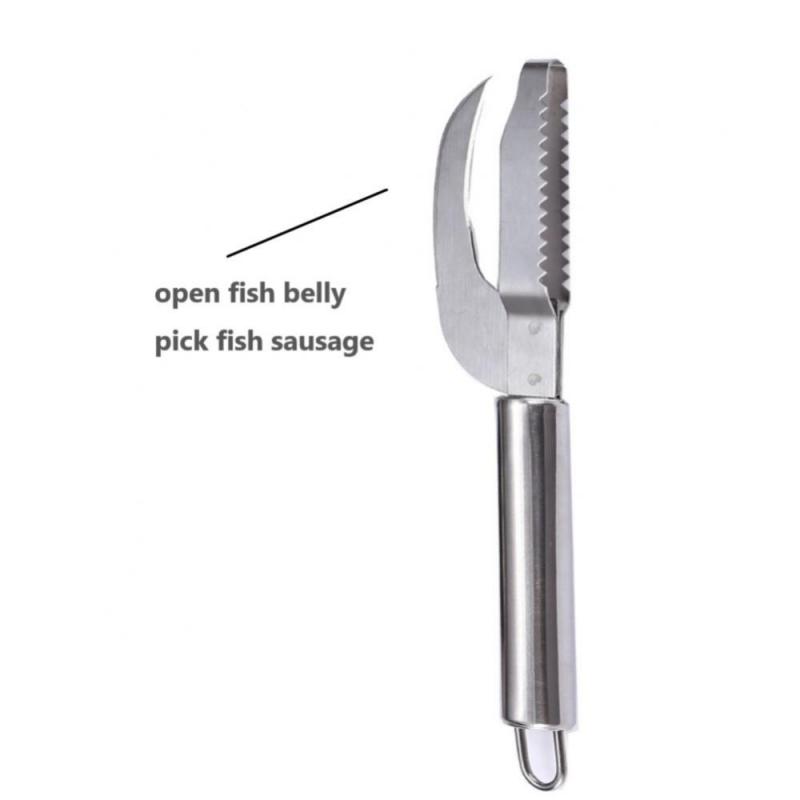 Stainless Fish Scale Remover Fash Fish Scraper Scaler Double-row Fish Skin Cleaner Remove Knife Fish Cleaning Tools Bone Peeler