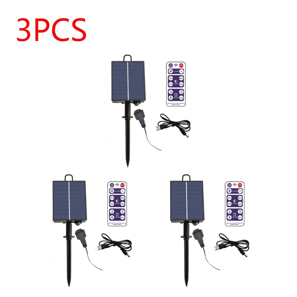 1-5pcs 3.7V 24V Solar Battery Box Kit Pack Lithium Battery Panel Light Controller with Remote For Outdoor Garden LED String Lamp