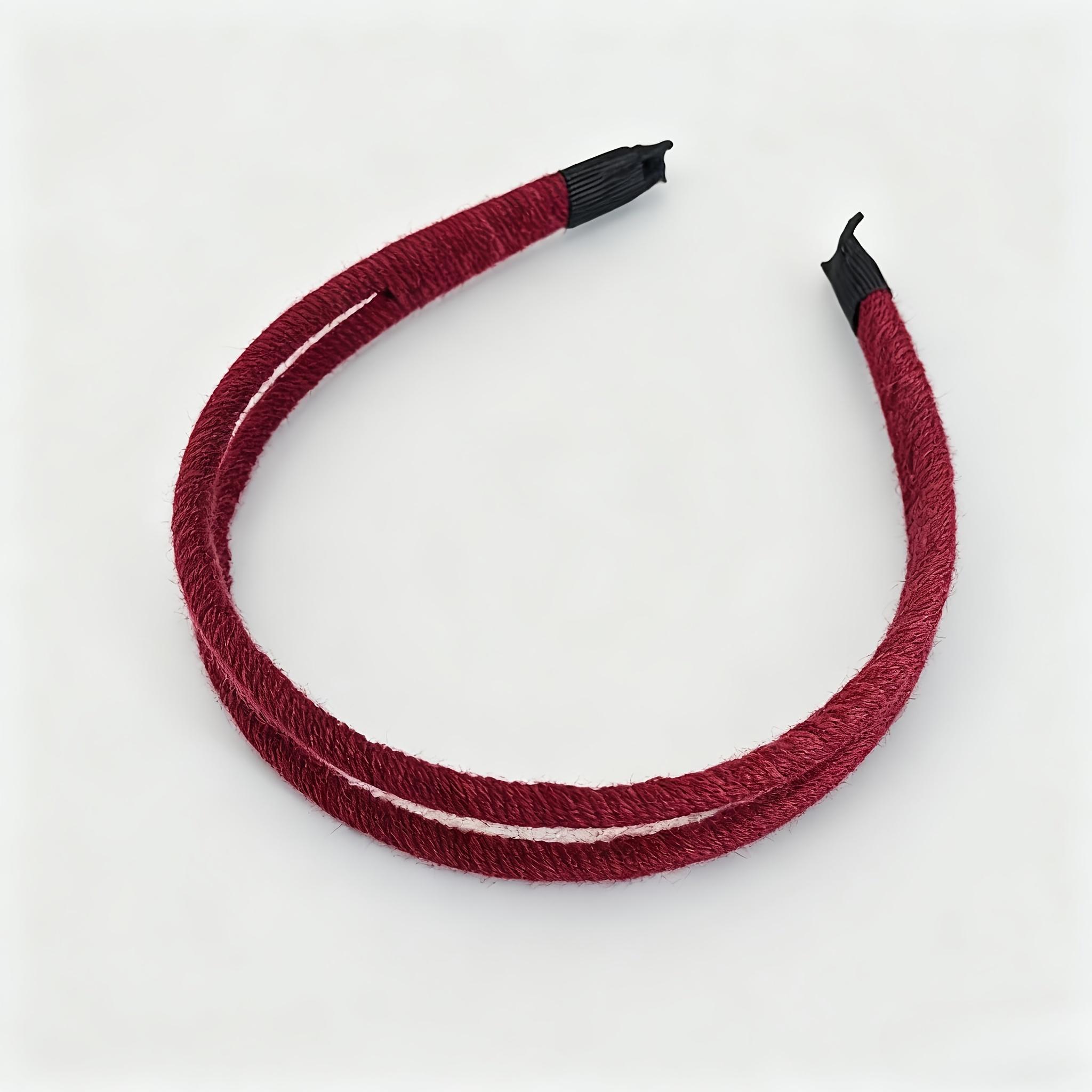 1 Женская элегантная ретро повязка на голову - Двухслойная ретро повязка, Мягкая тканевая повязка на волосы, Простой элегантный аксессуар для волос, Подходит для повседневного использования, Вечеринок 1 вино красного