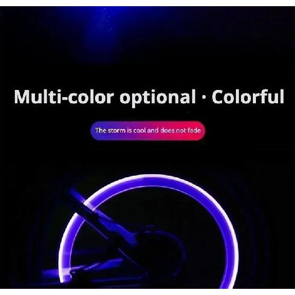 2/4PCS Colorful LED Wheel Valve Lights Motorcycles Bicycles Car Wheel Tire Valve Caps Universal Dustproof Bicycle Valve Cover Valve Stems 1
