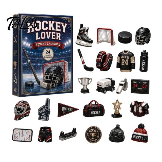 Sports Collectibles for Enthusiasts Advent Calendar 2026, 24-Day Christmas Countdown Box with Mini Durable Sport Ornaments Volleyball Golf Hockey