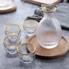 BORREY Japanese Sake Set Glass Tracing Gold Wine Flasks Wine Glass Decanter Wine Set Ice Jug Flagon Liquor Spirits Shochu Cups
