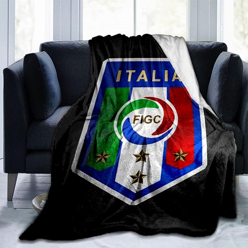Italy Football Crest Blanket Suitable for Sofas, Beds, Offices, And Camping - Perfect Gift for Halloween Christmas
