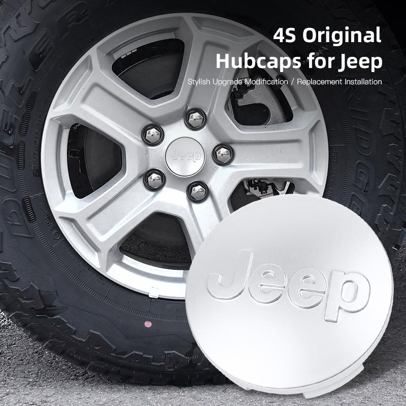 4PCS Car Wheel Center Cover Auto Emblem Hub Cap For Jeep Grand Cherokee Wrangler JK Gladiator Compass Renegade Patriot Liberty C
