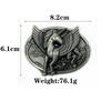 Angel Horse Unicorn Cowhide Alloy Belt Buckle - Ethnic Higanbana Oval Design