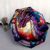 Stained Dragon Window Panel - Vibrant Fantasy DesignUmbrella, Portable 3-Fold Compact Umbrella,Christmas Gift ES511