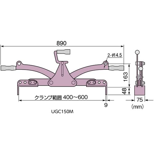 SUPERTOOL UGC150M Adjustable Capacity Concrete Secondary Product Laying Clamp