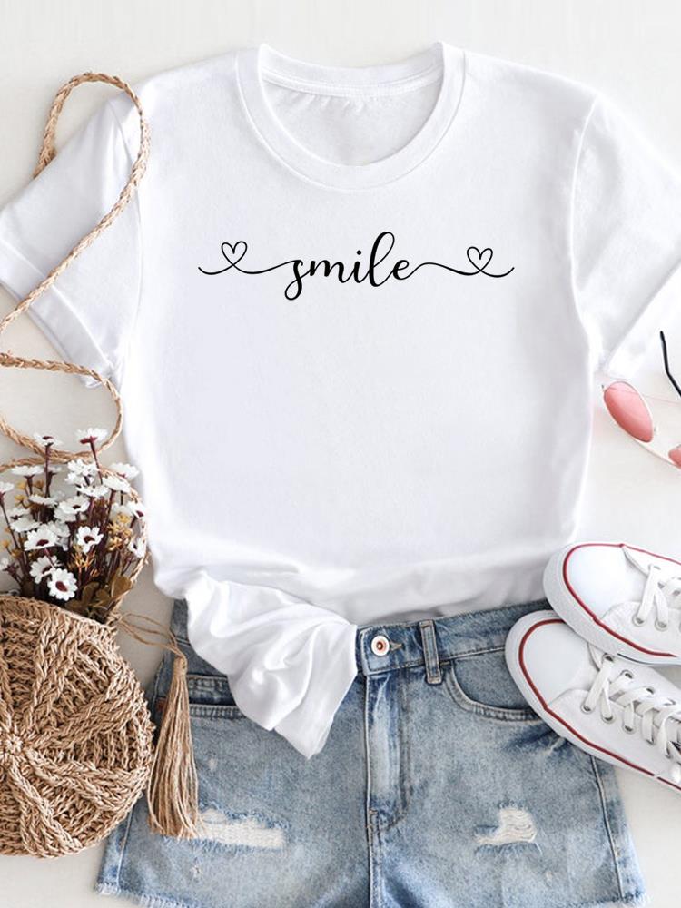 Flower Lovely Trend 90s Clothing Print White T Shirt Short Sleeve Tee Unisex Ladies Casual Top Female Fashion Graphic TShirt