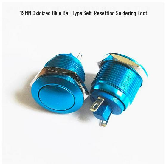 19mm/22mm Full Oxidation Metal Button Switch - Screw/Solder Terminals, Multi-Color, Self-Reset Momentary Power