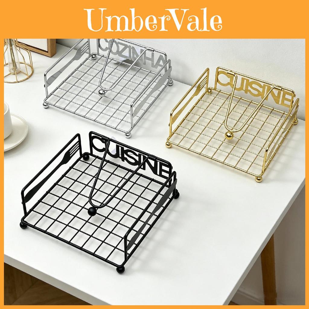 Iron Napkin Holder With Geometric Design For Dining Room And Cafe Decor
