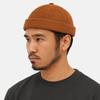 Round Dome Melon Cap Solid Color Docker Cap Vintage Corduroy Brimless Hat Outdoor