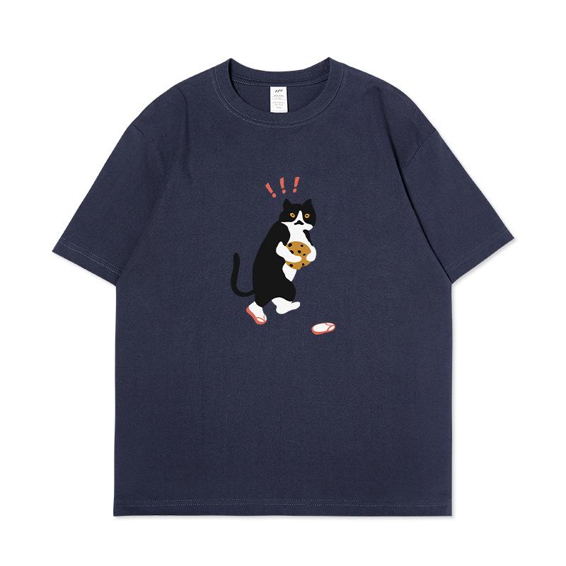 S1120693 Jugend-Kurzarm-T-Shirt mit Cartoon-Animal-Print-Top, Sommerkleidung