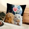 Cute Cat Cushion Cover Soft Short Plush Pillow Cover Smooth Cozy Texture Aesthetic Cushion Case Home Decor