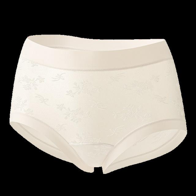 Ladies Spring and Autumn National Style Relief Jacquard Breathable 10A Antibacterial Crotch Triangle Briefs