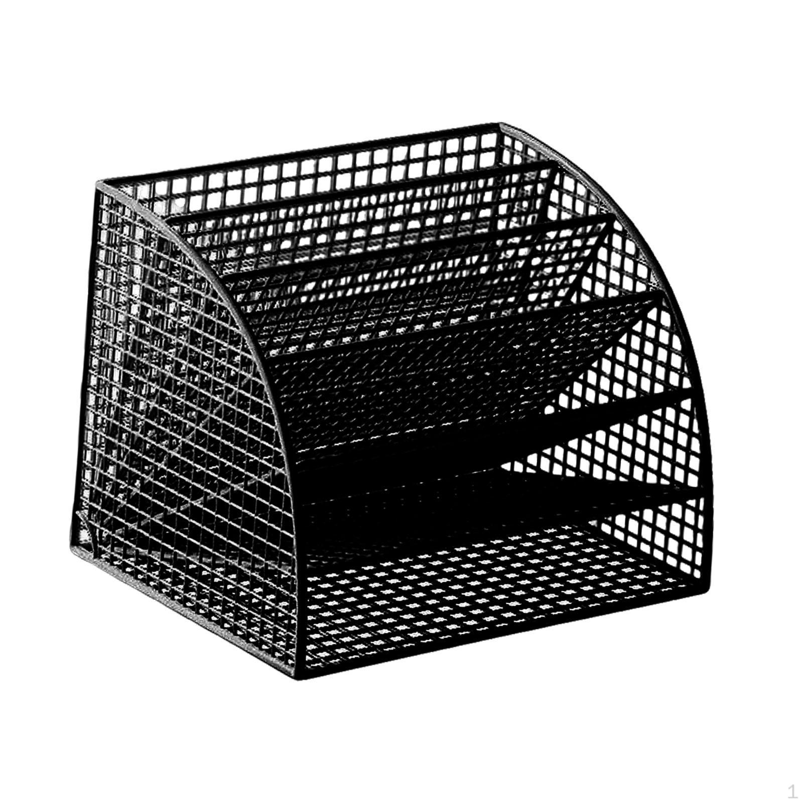 Fan Shaped File Organizer Desktop Holder Stand 6 Layers Shelf Large Capacity Tabletop Sorter Storage Black and S 2754₽