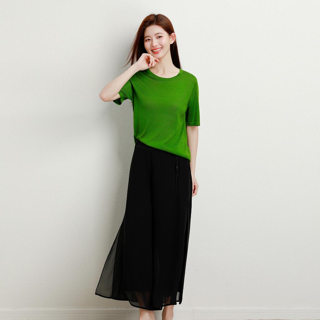 New 100% mulberry silk comfortable loose 120 knit vest women's versatile silk T-shirt