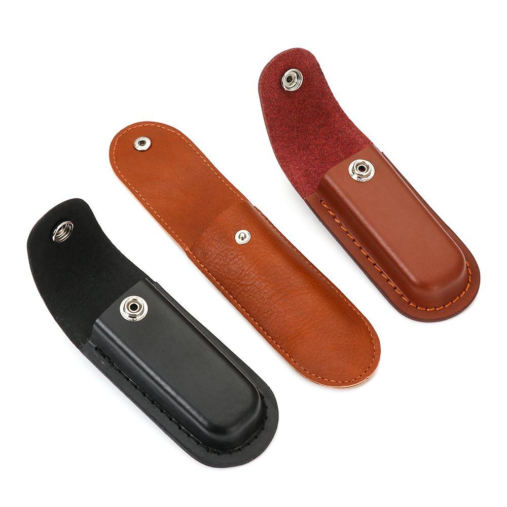 Fourreau de couteau pliant marron, outil, lampe de poche, boucle de ceinture, étui, étui en cuir, poche, chasse, camp, équipement de transport en plein air