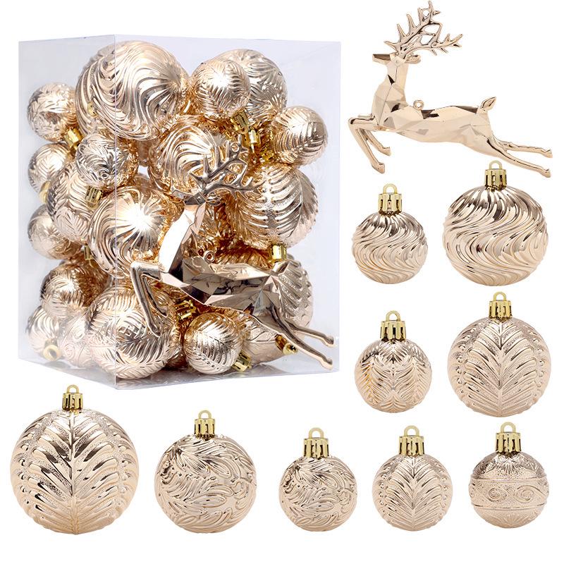 Festive Champagne Reindeer Christmas Tree Ornament Set - 40pcs шампанского