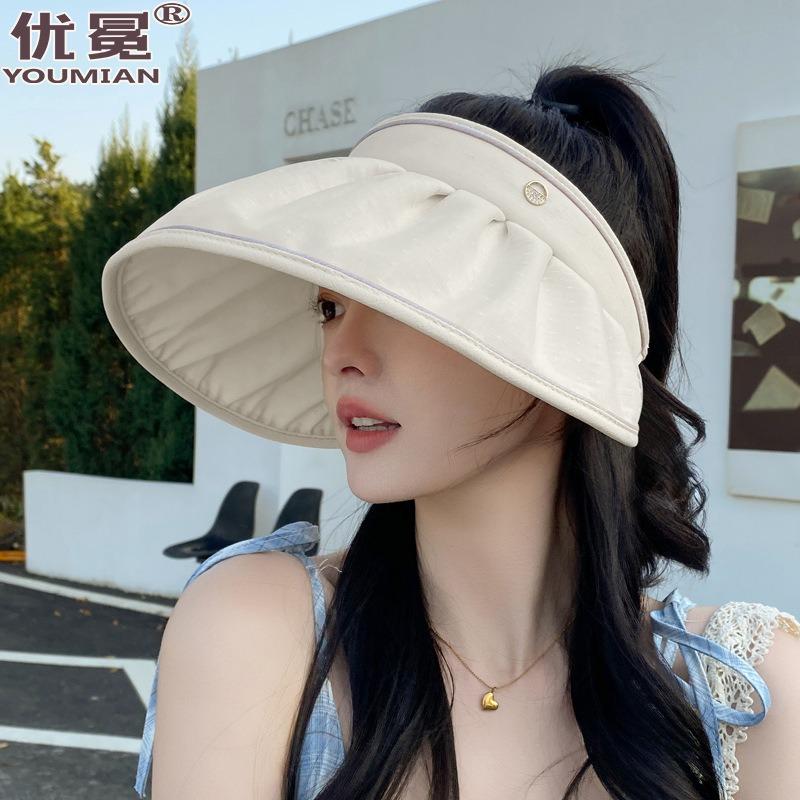 Shell Sunscreen Empty Top Hat Women's Summer New Headband Sun Hat Outdoor Travel Sun Hat Adjustable Beach Hat