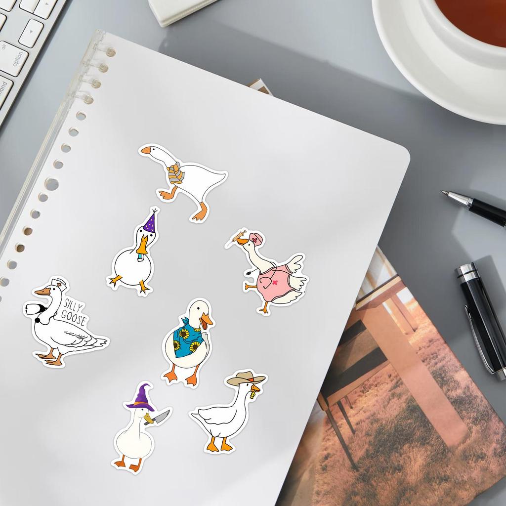 50 Cute Cartoon Duck Waterproof Stickers for DIY Journals & Luggage