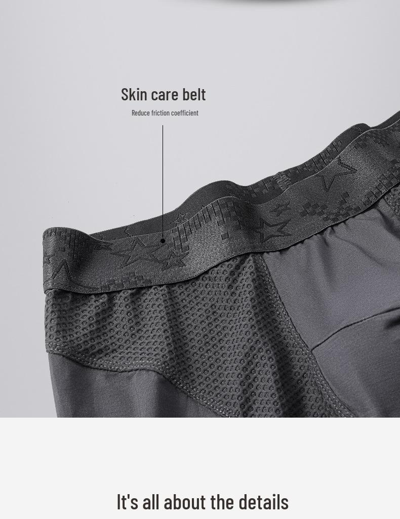 Men's Anti-Chafing Sport Boxer Briefs - Breathable, Comfortable, Mid-Rise, Double Layer Short Underwear