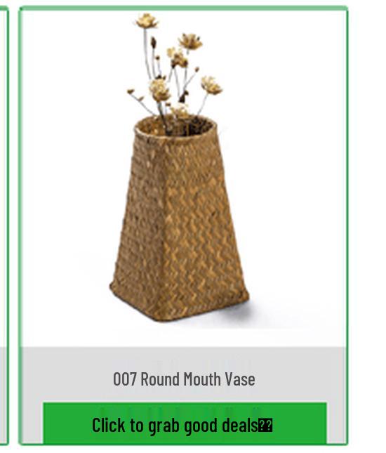 Mid-Autumn Festival Cattail Weave Handmade Plant Fiber Flower Pot