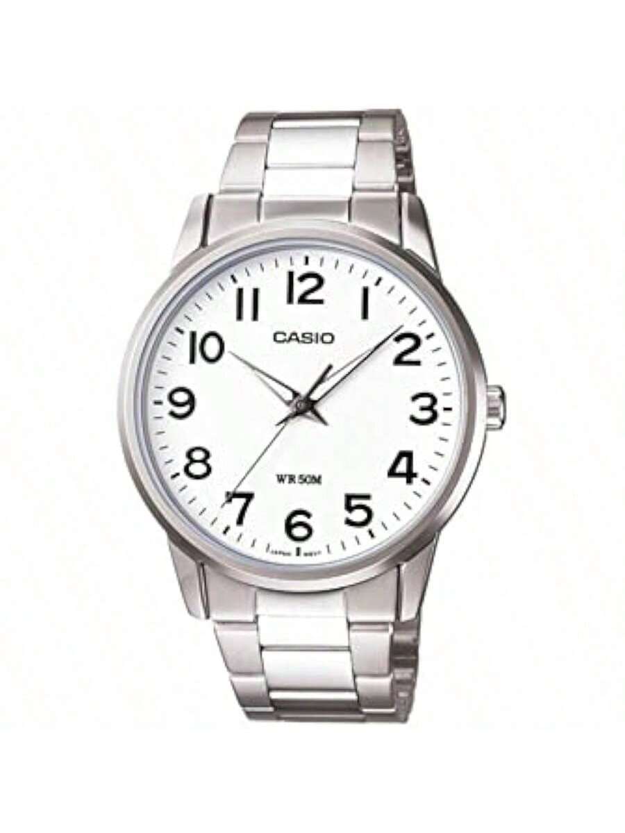 

**CASIO** Casio Модные Классические Водонепроницаемые Мужские Часы на Стальном Браслете, Циферблат Мужских Часов, В Стиле Инфлюенсеров,. MTP-1303D белый