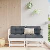 VidaXL 2 Pcs Garden Corner Sofas, Seats with Backrest, Patio Terrace Backyard Balcony Outdoor Furniture, White 825395